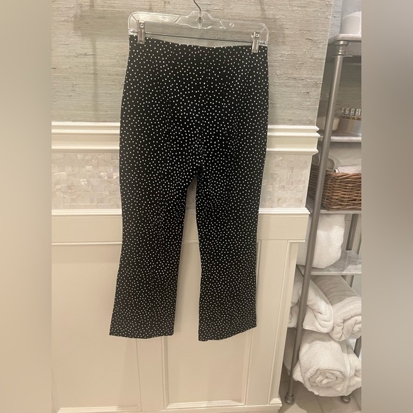 NWT new small Anthropologie Maeve Margot flare cropped pants black white hearts - Picture 12 of 17
